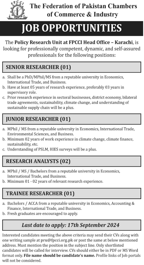 FPCCI jobs